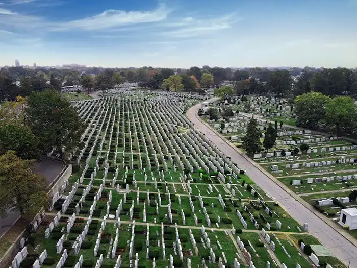 The grounds at Mt. Hebron Cemetery.