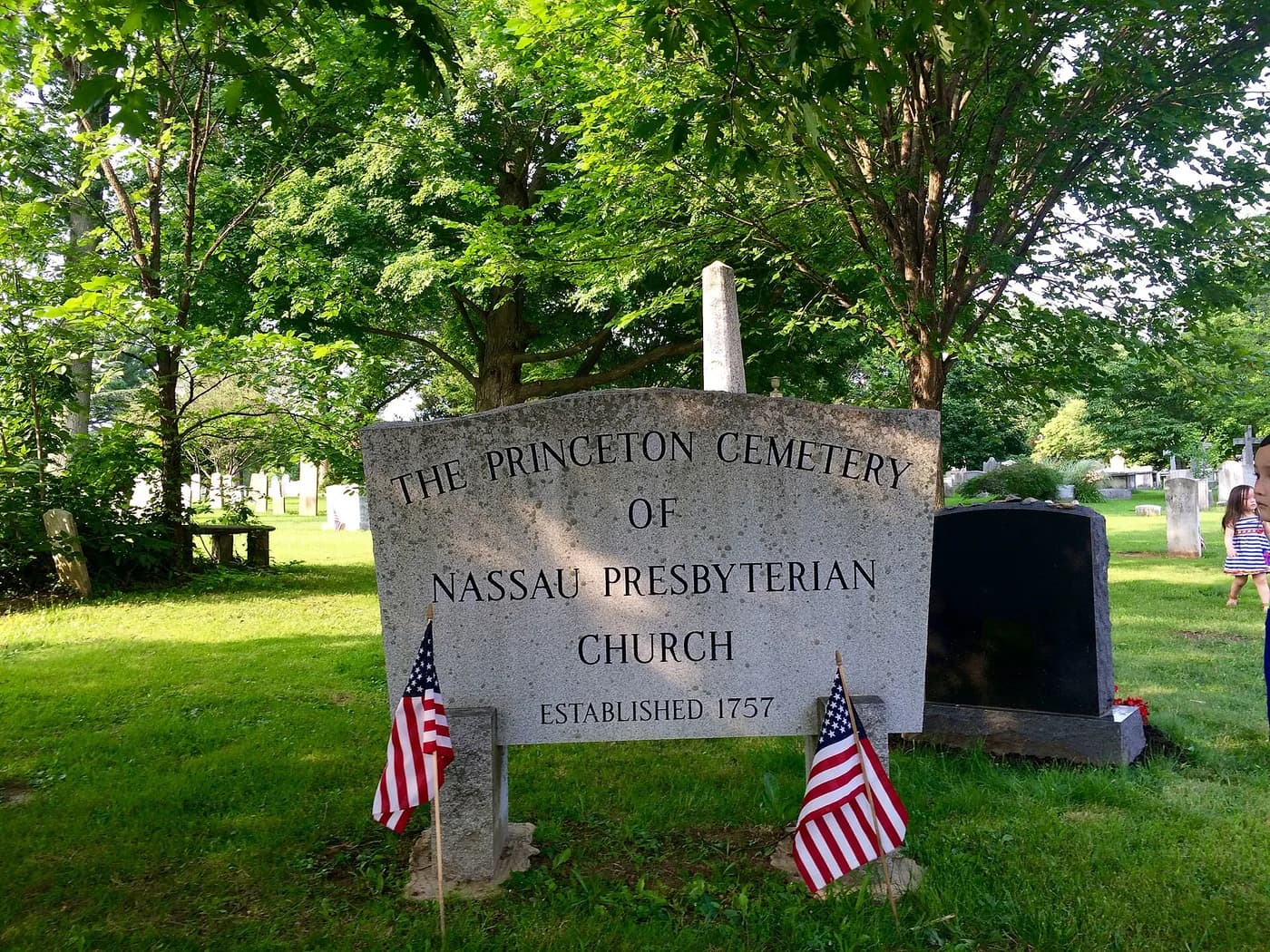 The sign at the entrance to Princeton Cemetery.